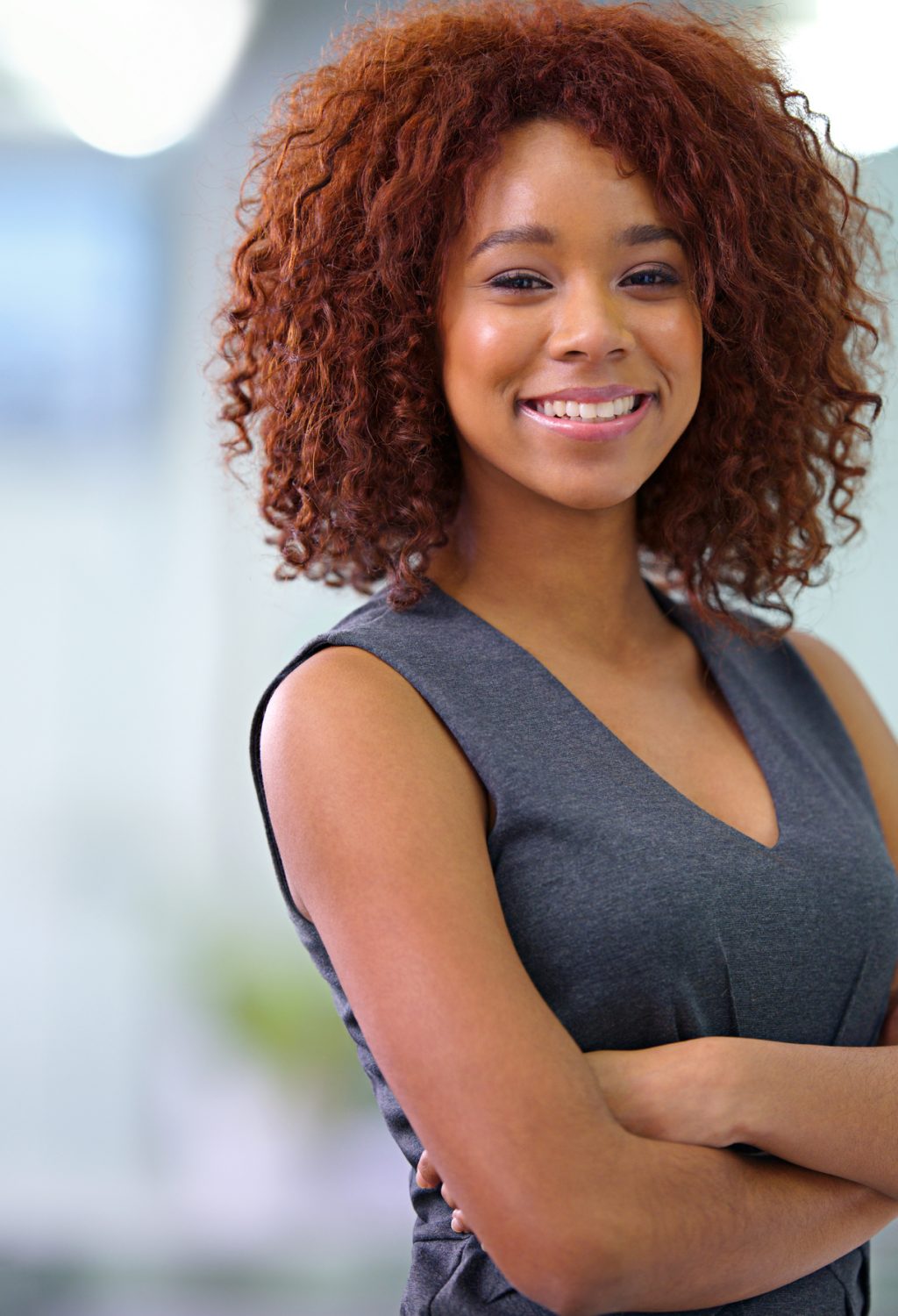 Portrait of a young African American businesswoman smiling confidently
